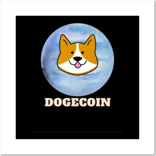 dogecoin coin  meme to the moon Posters and Art